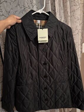 Burberry Black Quilted Diamond-Pattern Puffer Jacket